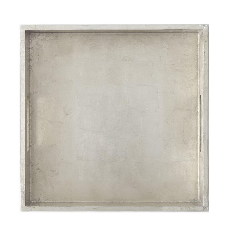 West Elm Wood Trays Square Silver Leaf image number 0